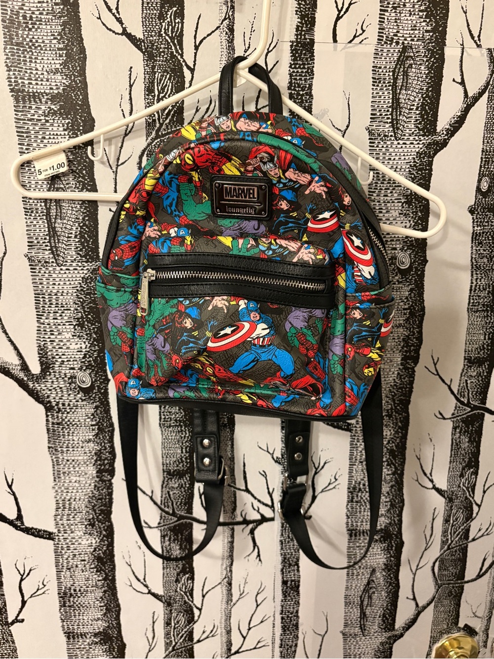 Loungefly Marvel Heroes Mini Backpack in Red, Blue, Yellow, Green